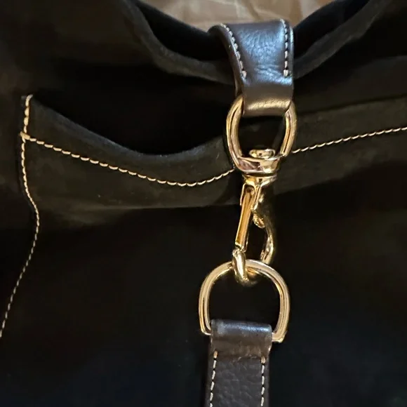 Dooney & Bourke Black Suede Hobo Bag - Picture 9 of 11